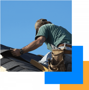 Ram Roofing Urbandale, IA roofer installing a dark shingle roof